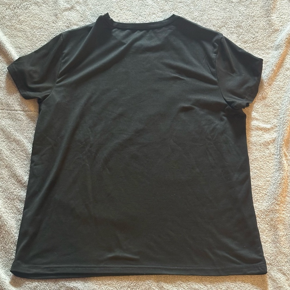NWOT SHEIN Mama Women’s Black Tee with Checkered Graphic Medium - Picture 4 of 5